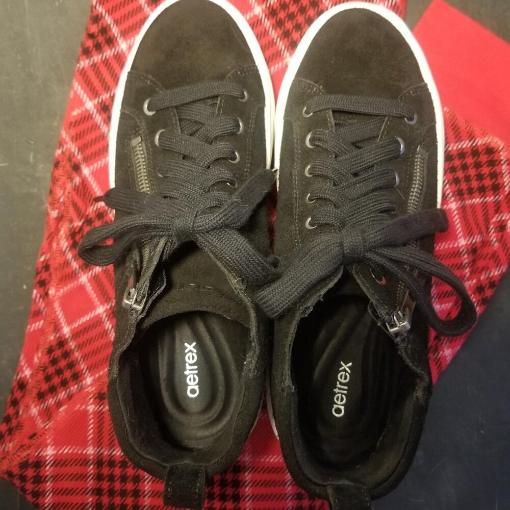 Aetrex Gianna Arch Support Platform Sneaker in Black Size 8.5 - Picture 7 of 14